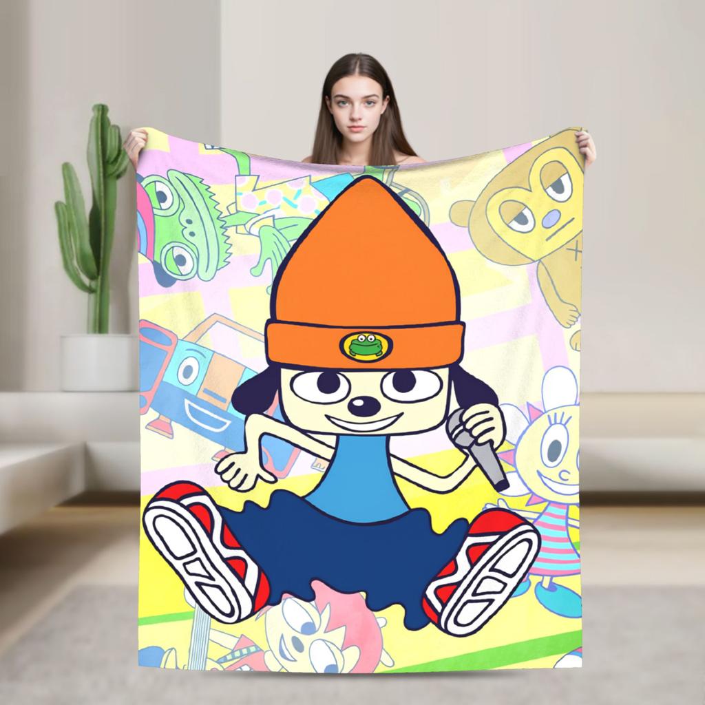 Parappas The Rappers Blankets Quality Super Warm Throw Blanket Winter Airplane Travel Couch Chair Funny Bedspread