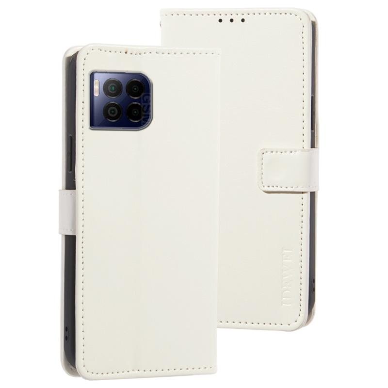 

For T-Mobile REVVL 7 Pro/T Phone 2 Pro Wallet Phone Case Leather Cover Crazy Horse Texture White