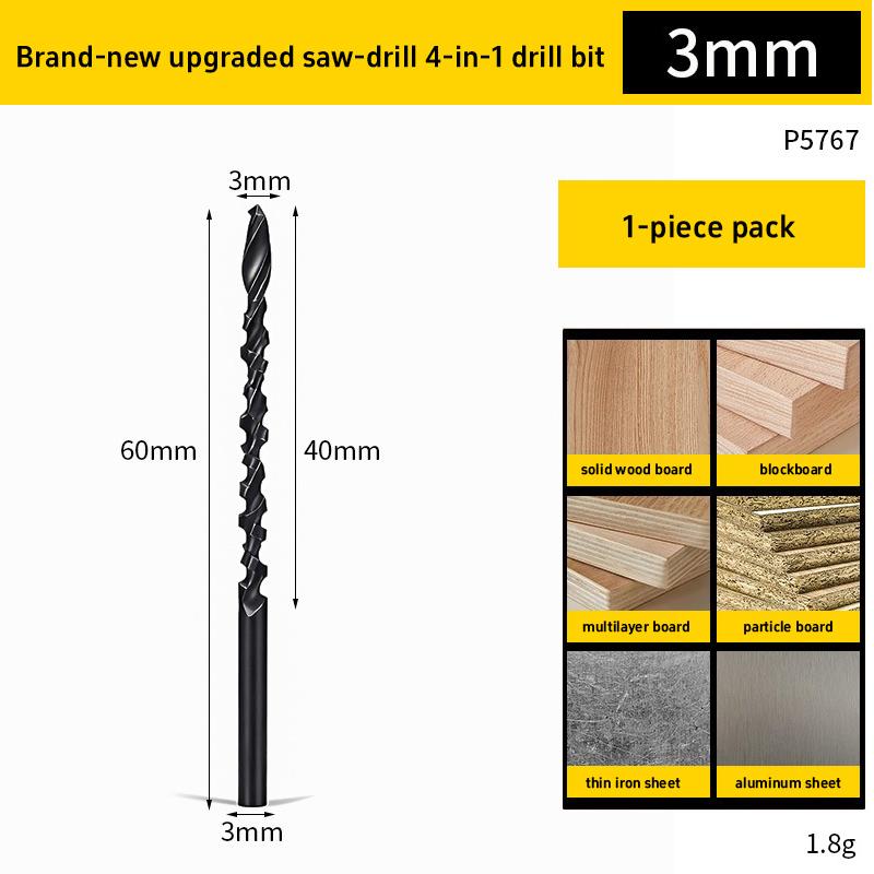 HSS Universal Drill Bit For Drilling Reaming Woodworking Electric Drill Serrated Drill Cutting In Wood Metal Versatile 4 In 1