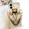Pour iPhone 16 16plus 16pro Coque Pour iPhone 16 Pro Max Housse Esthétique Luxe Lettres A-Z Silicone Peint 2D