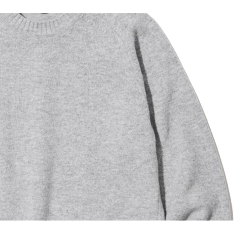 Uniqlo Solid Color Raglan Crew Neck Pullover Knit Sweater Unisex Sweater Gray 450541-03