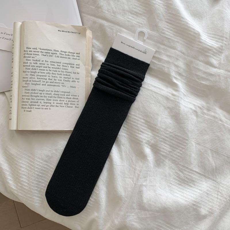 Double Needle Calf Socks Ultra-Thin Stacking Socks Wind Blogger With The Same Soft Korean Vertical Striped Ballet Shoes
