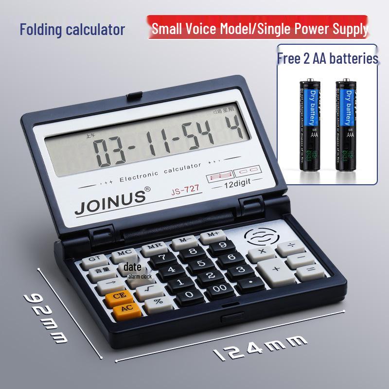 Compact Voice-Activated Pocket Calculator with Flip Cover