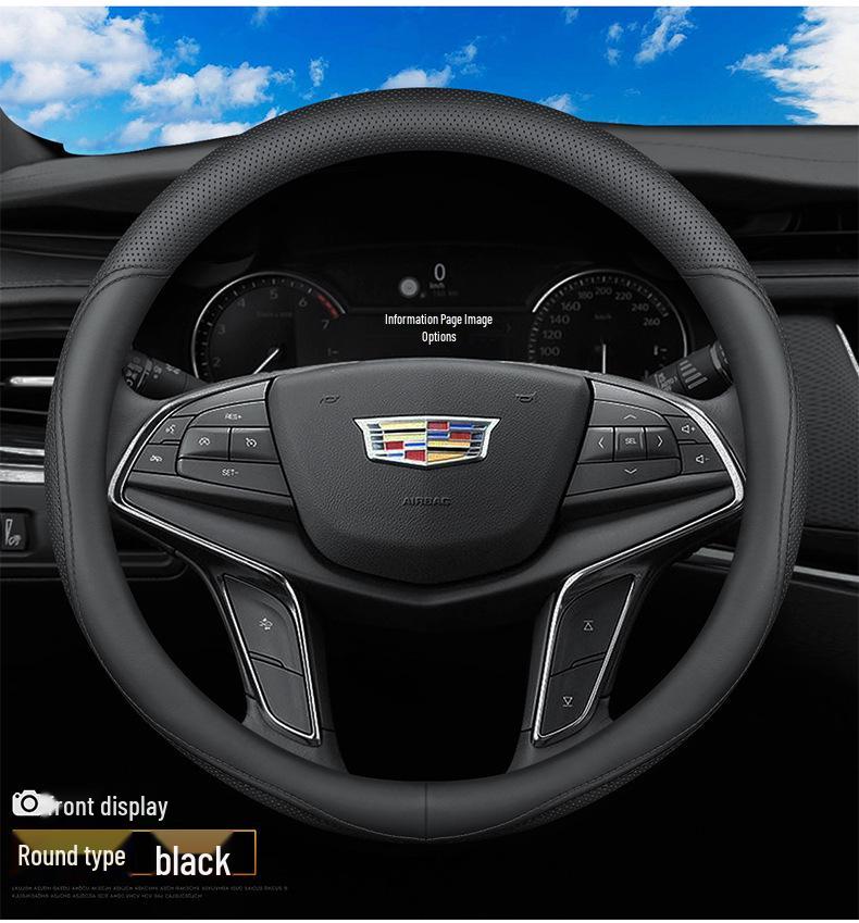 Genuine Leather Steering Wheel Cover for 2021 XPeng P7/G3/P5, Ultra-Thin, All-Season.