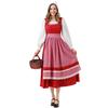 S-XL Halloween Little Red Riding Hood Cosplay Dress Retro Farm Party Costume Women