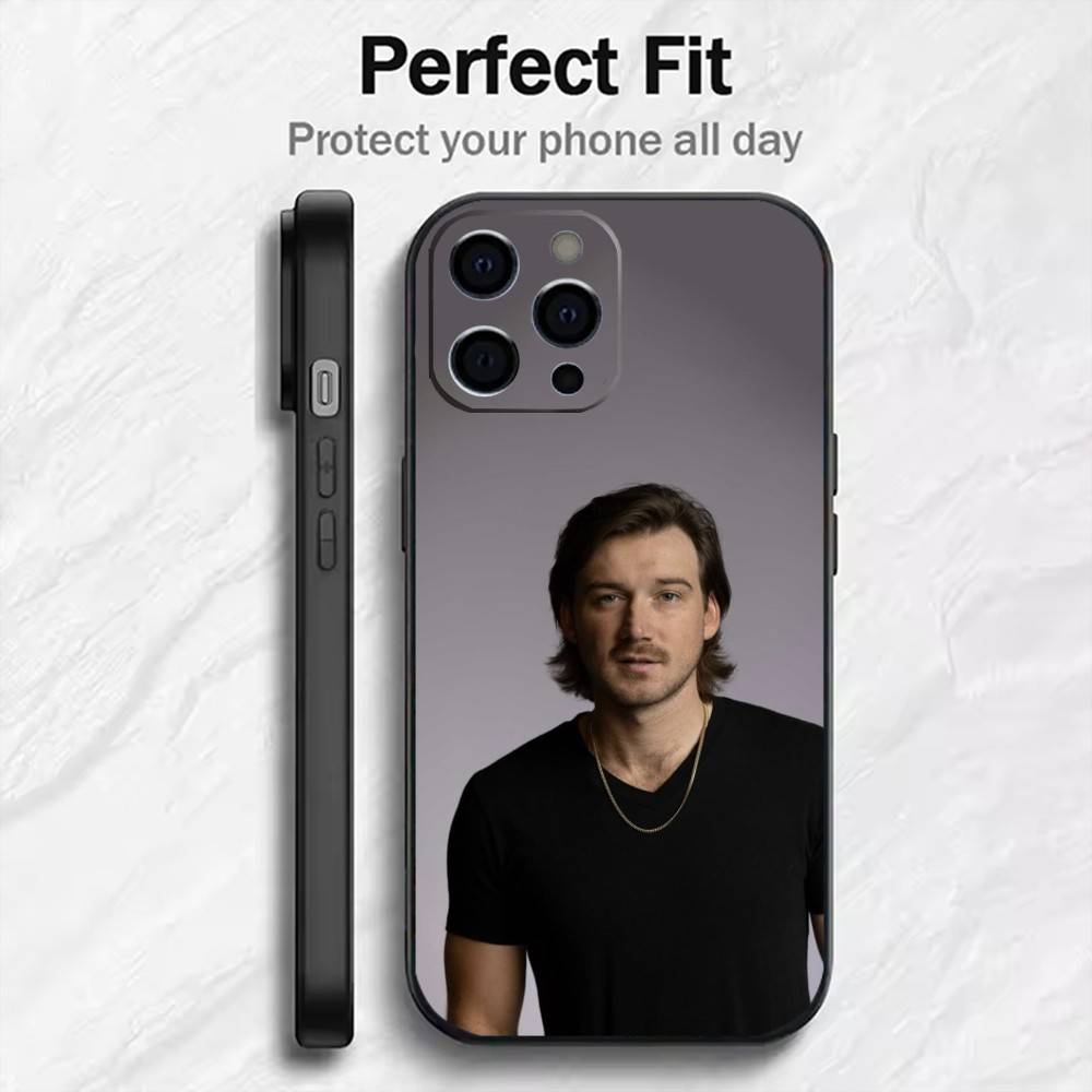 Singer M-Morgan W-Wallen Phone Case For iPhone17,16,15,14,13,12 Plus,Max Soft Silicone Black Cover iPhone14Pro