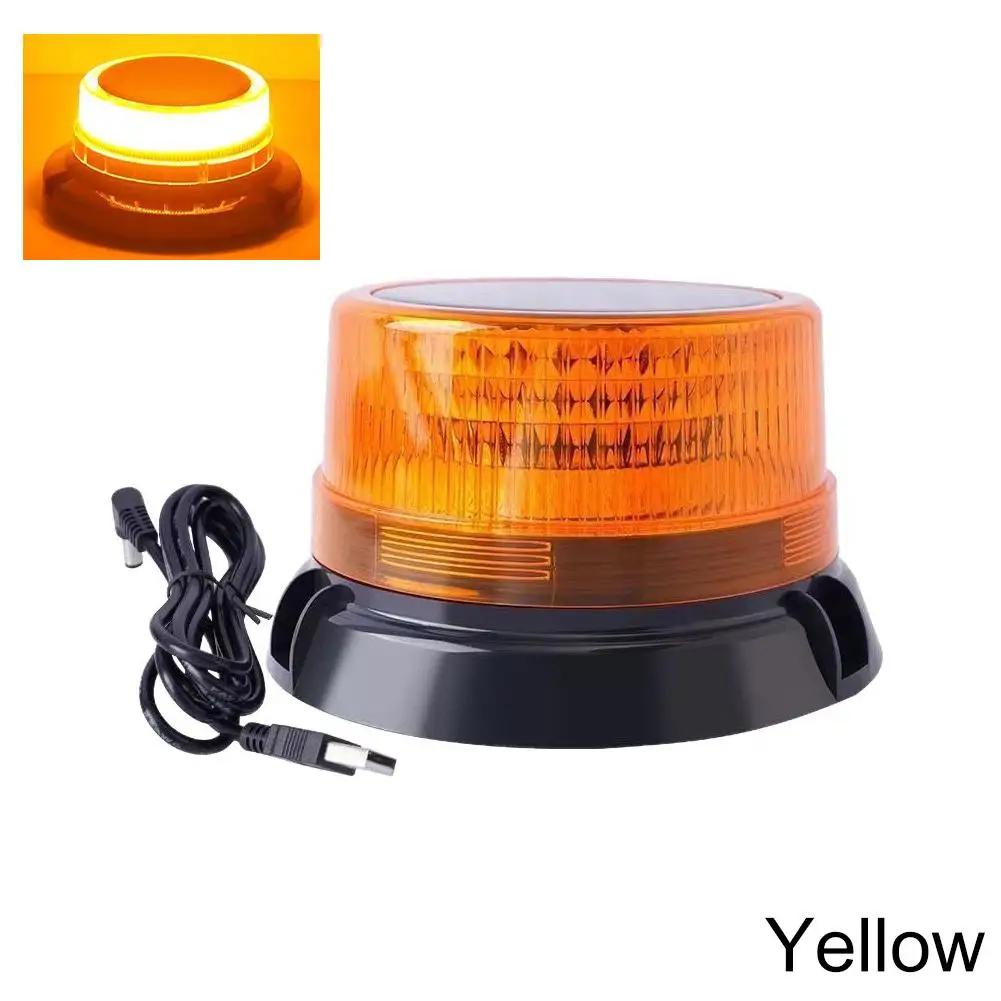 Solar Vehicle Traffic Warning Lights Flashing Beacon Signal Lamp Magnetic Emergenc Police Warning Light Waterproof Night Ba L9F7