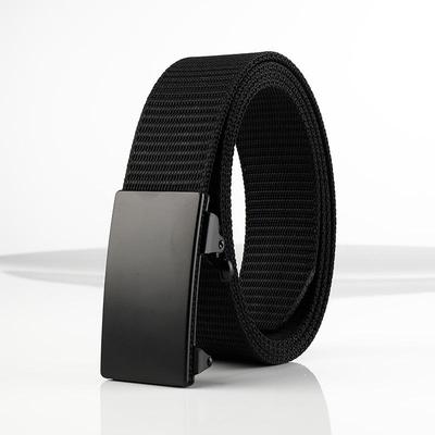 2025 Men's Trendy Nylon Canvas Belt with Automatic Buckle, Casual Style, Perfect for Jeans
