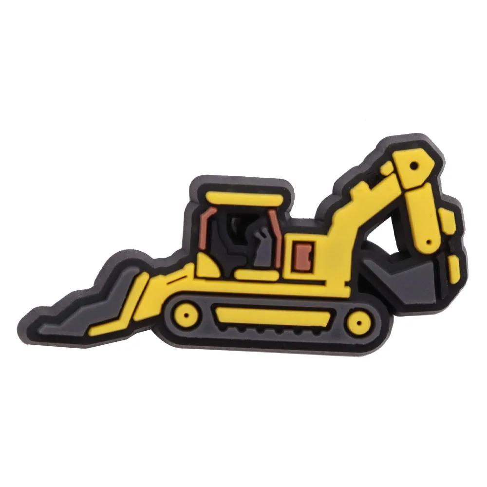 1Pcs PVC Mix Construction Vehicle Excavator Boys Buckle Clog Cool Children Cranes Car Shoe Charms Accessories Shoe Charm