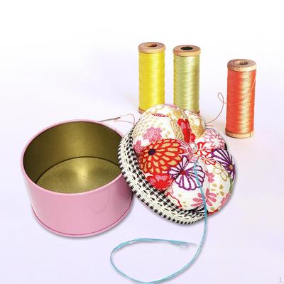 Floral Pattern Pin Cushion Storage Box Pincushion for Stitching Home Sewing Tool