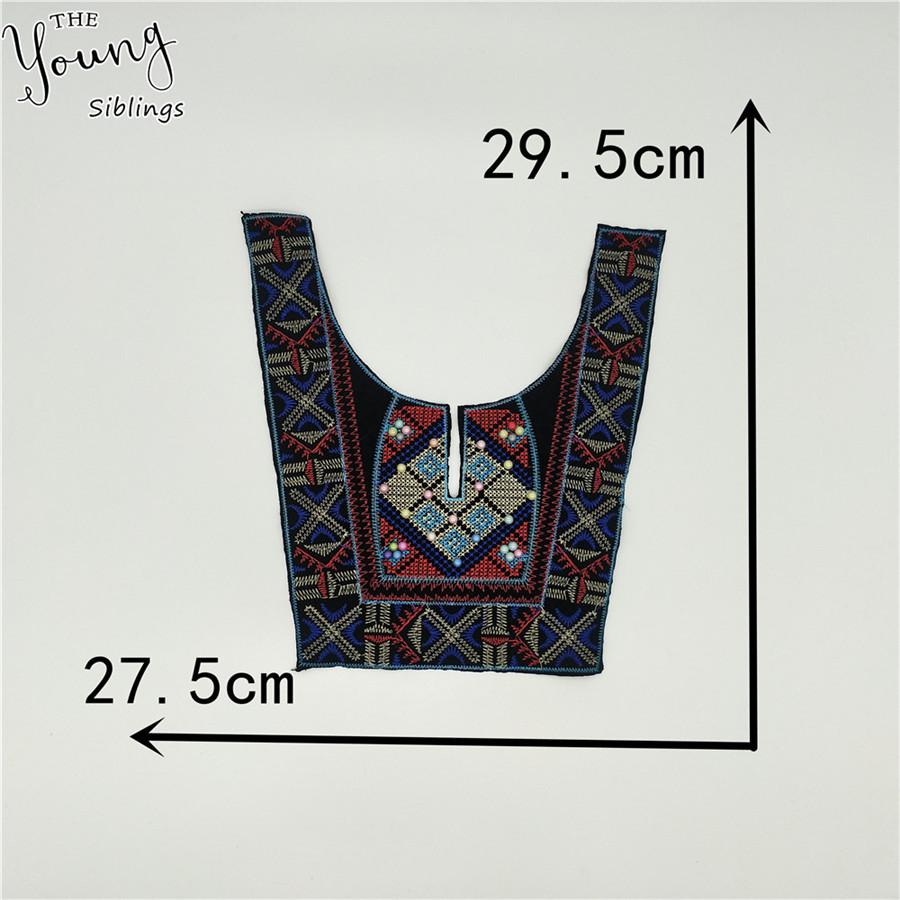 Polyester Embroidered Lace Collar Diy Handmade Imitation Pearl Lace Applique Women'S Accessories