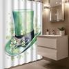 Four-leaf Clover Green Hat Plant Printed Shower Curtain with 12 Hooks - Bathroom Decor & Accessories