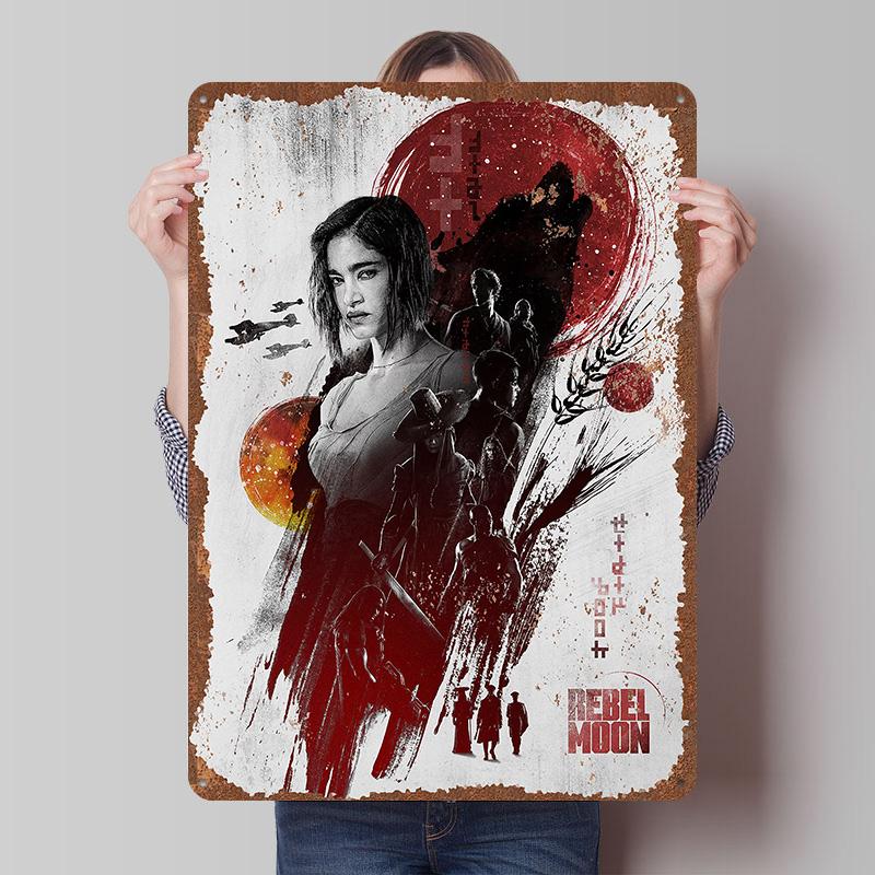 Rebel Moon Print Tinplate Posters Customizable Wall Art Retro Vintage Metal Tin Signs for Home and Decoration Gaming Desk Decor