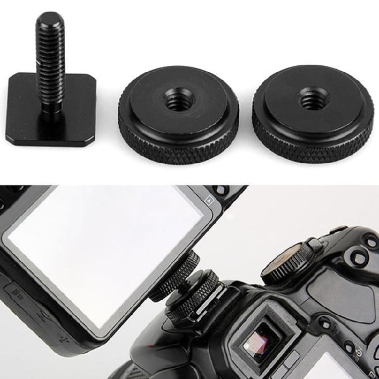 Portable Double Layer 1/4 Double Conversion Screw to Hot Shoe Converters for Secure Flash and LED Light