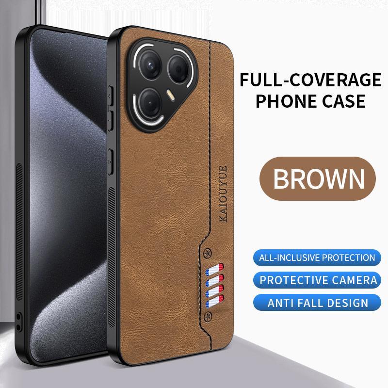 Stitching Color Retro Matte Leather Case For Tecno Pova 7 Pro Ultra Pop 10 8 4G 5G Full Cover Camera Protector Anti Slide Shell