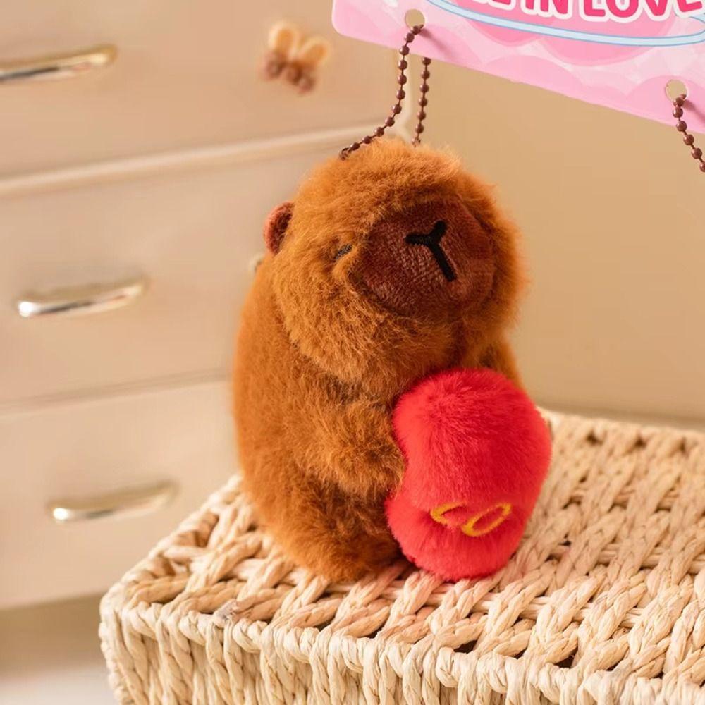 Animal Capybara Plush Keychain Magnetic Capybara Plush Doll Creative Plush Couple Keychains Kids