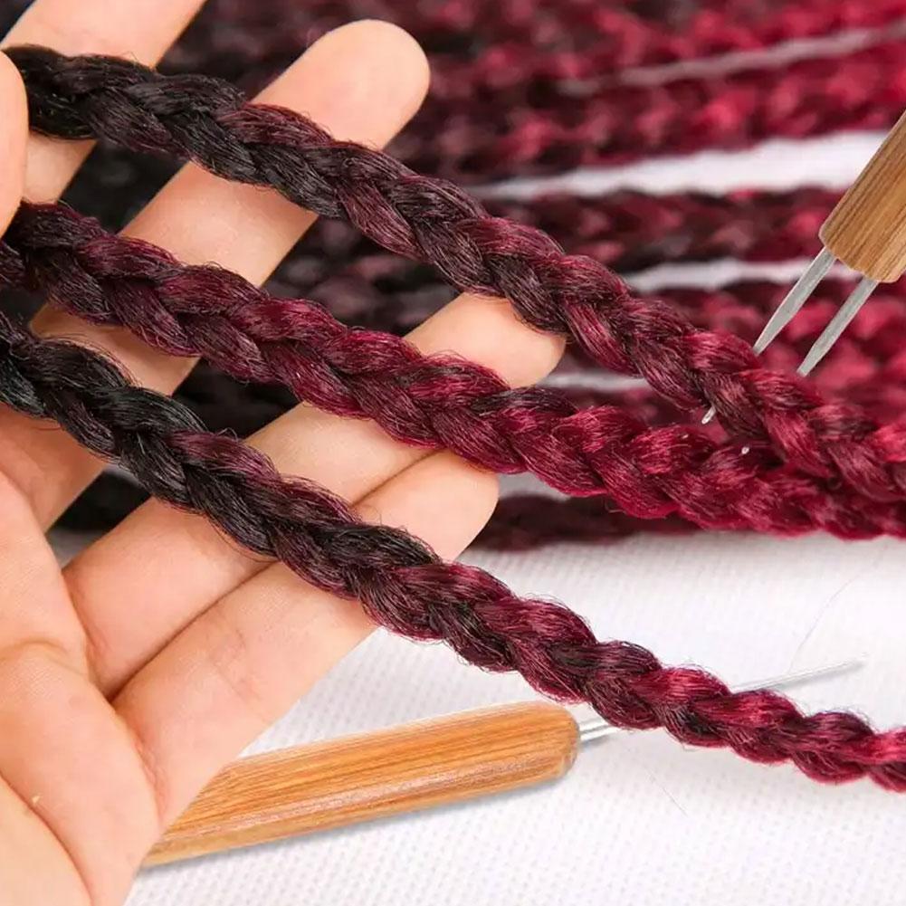 Braid Hair Dreadlocks Needle Weaving Crochet DIY Braid Hair Weaving Tool Braid Craft Knit 5Pcs Dreadlock Crochet Hook Tool Kit
