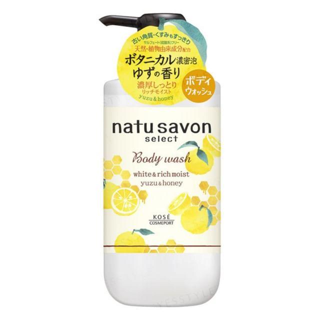 Kose - Natu Savon Select Body Wash White & Rich Moist Yuzu & Honey 500ml