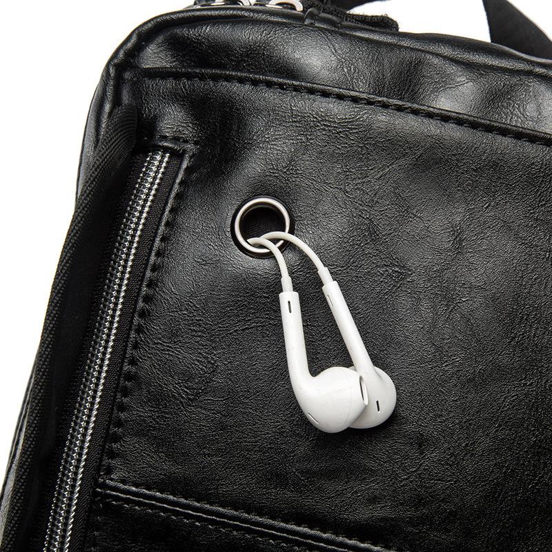 TS JYL laptop bag,Men Leather Shoulder Bag Korean Casual Small Crossbody Bag