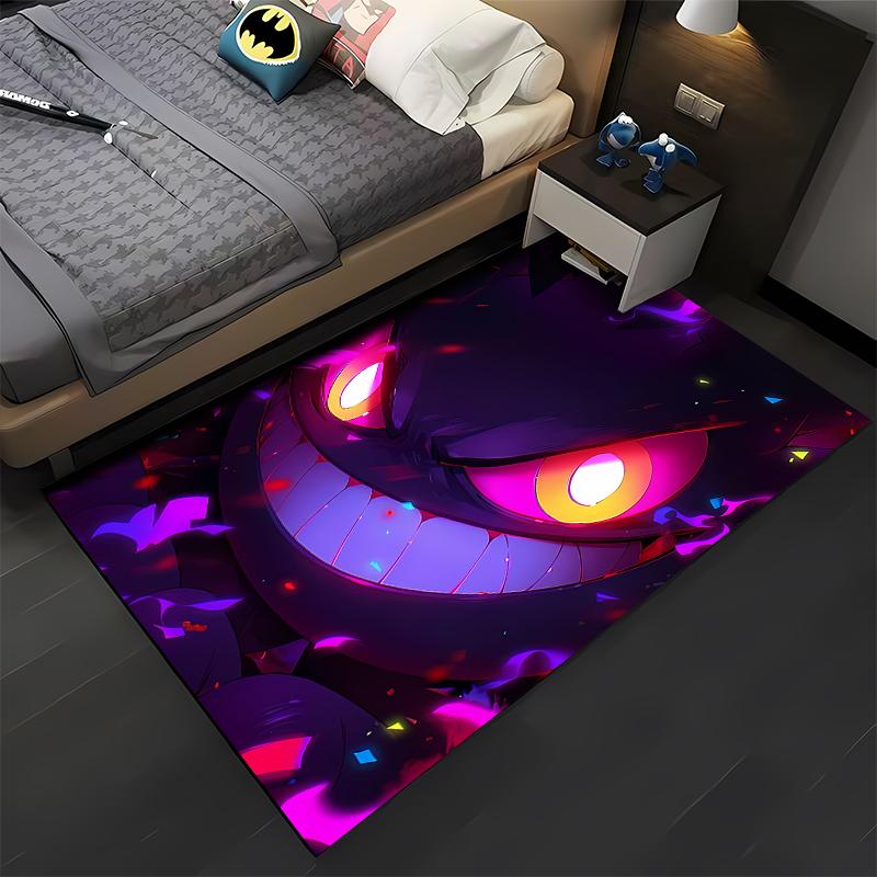 Pokemen Gengar Cartoon Pattern Living Room Bedroom Carpet Bedside Floor Mat 15 Sizes Kid's Room Cloakroom Play Mat Area Rug Gift