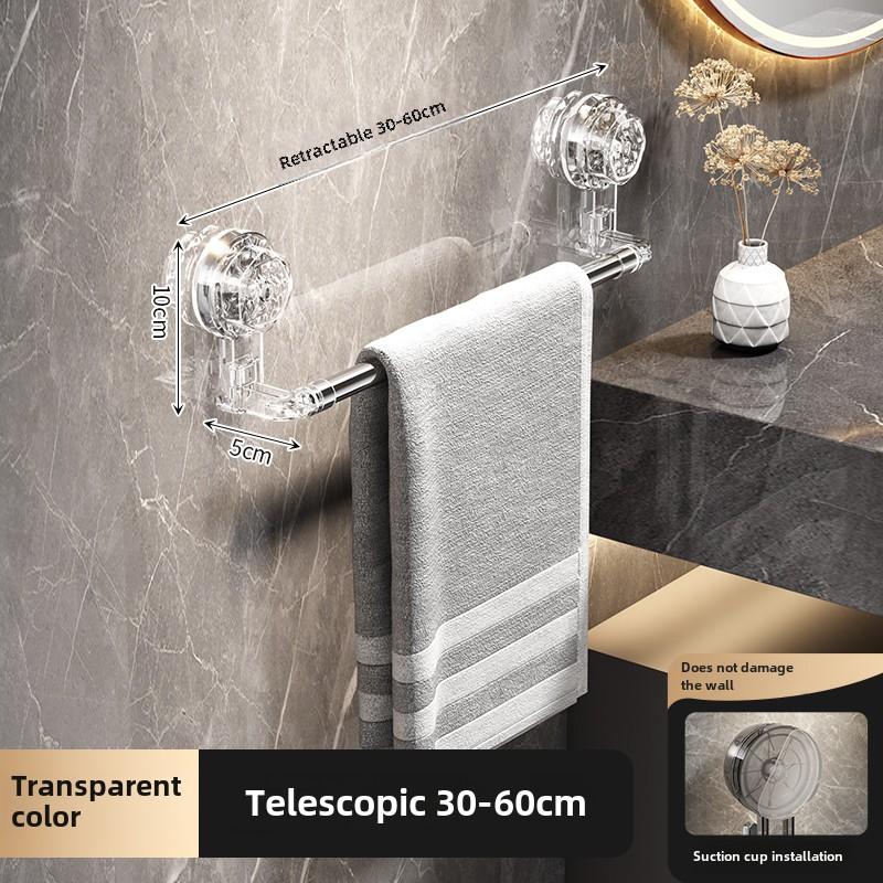 Suction Cup Wall Towel Rack Bathroom Storage Rack No Drilling Bathroom Horizontal Bar Towel Rack Kitchen Bathroom Accessorie