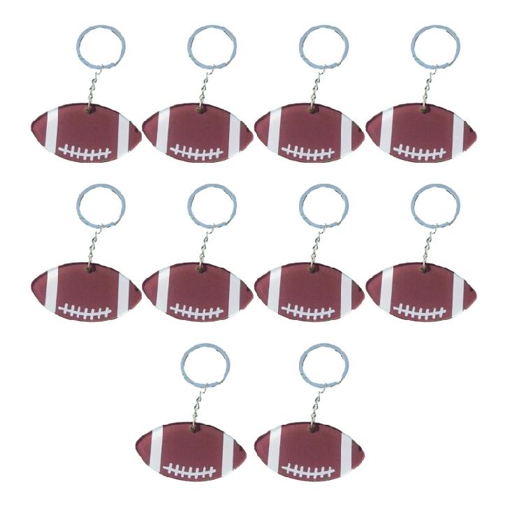 Sturdy Acrylic Athletic Keychain Set Football Baseball Basketball Rugby Fans Ergonomic Compact Shape