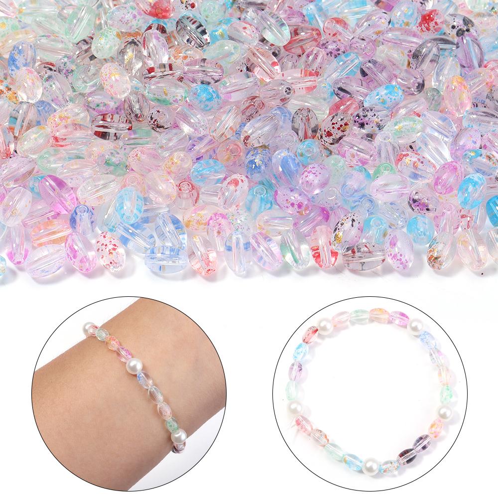 30g 4.5x6.5mm Glass Seed Beads Colorful Transparent Oval Loose Beads For Jewelry Making DIY Bracelets Necklace Beaded Material
