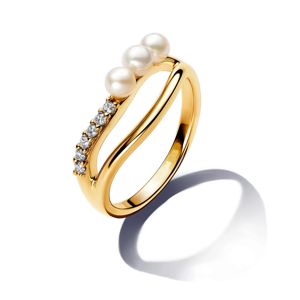 New Release Womens copper Pearl Open Rings Heart Wedding Irregular Ring Authentic Compatible Fine Jewellery Gift
