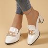 Spring Summer Women High Heel Pumps Comfortable Rubber Outsole Lazy Sandals New European Style Half Covered Single Shoes Women