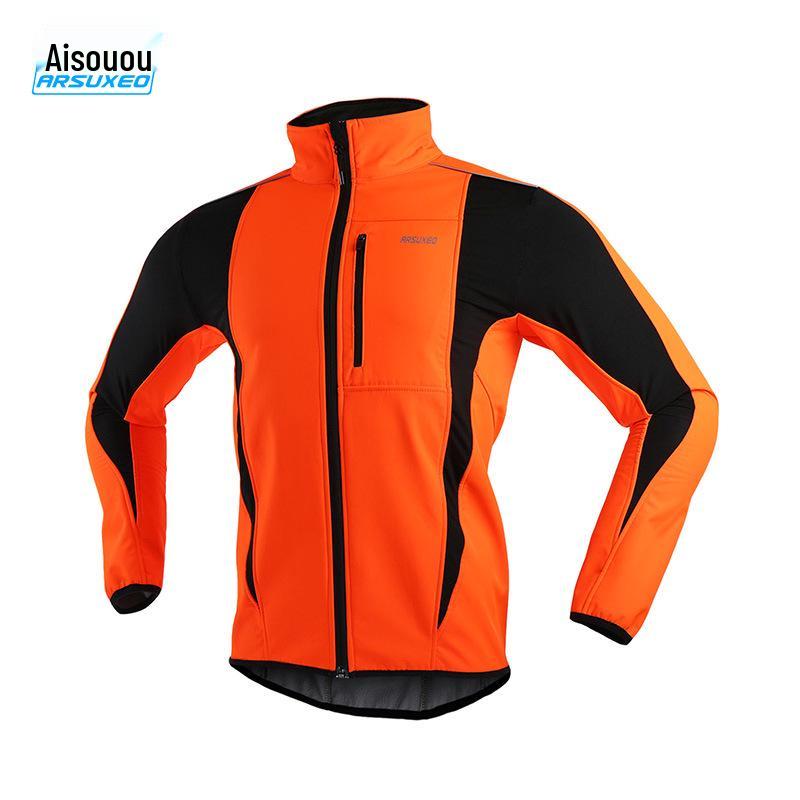 ARSUXEO Pánská 15K Zimní Větruodolná Nepromokavá Cyklistická Bunda z Fleecu