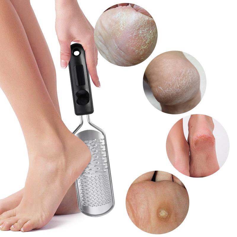 Stainless Steel Foot Exfoliation Tool - File, Brush, Grinder, Stone, and Scrubber Combo.