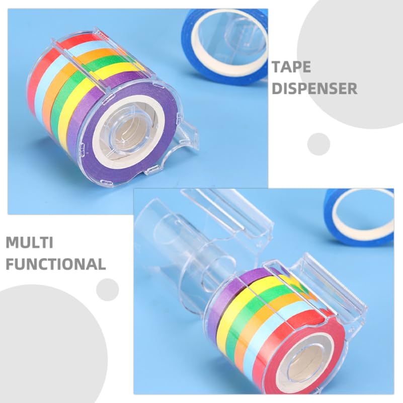 LALAFINA Tape Set of Transparent Acrylic Tape for Masking Tape and Cellophane Office Serrated Blade Cutter, 2, Dispenser, Stylish, Tape, Desktop,