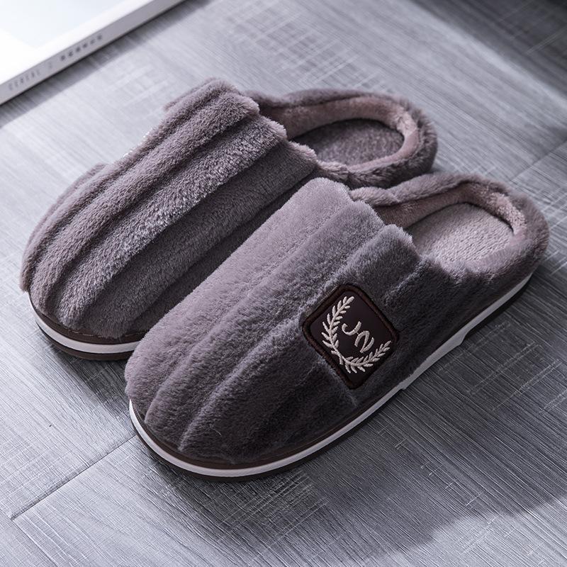 Extra Large Size Men's Cotton Slippers Winter Non-slip 4 Indoor Warm 4 Home 4 Non-slip Home Slippers Men