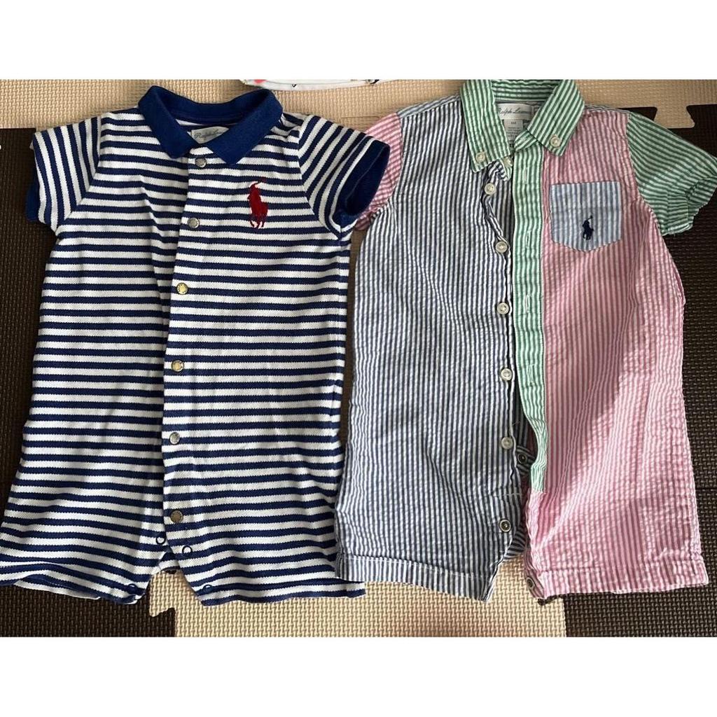 Used Ralph Lauren Baby Romper Polo Bear Hat Cap