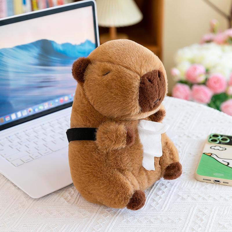 

Capibara Capybara Car Tissue Box Cute Plush Car Armrest Box Carton Carton Multifunctional Paper Drawing 26cm/0.15kg коричневый