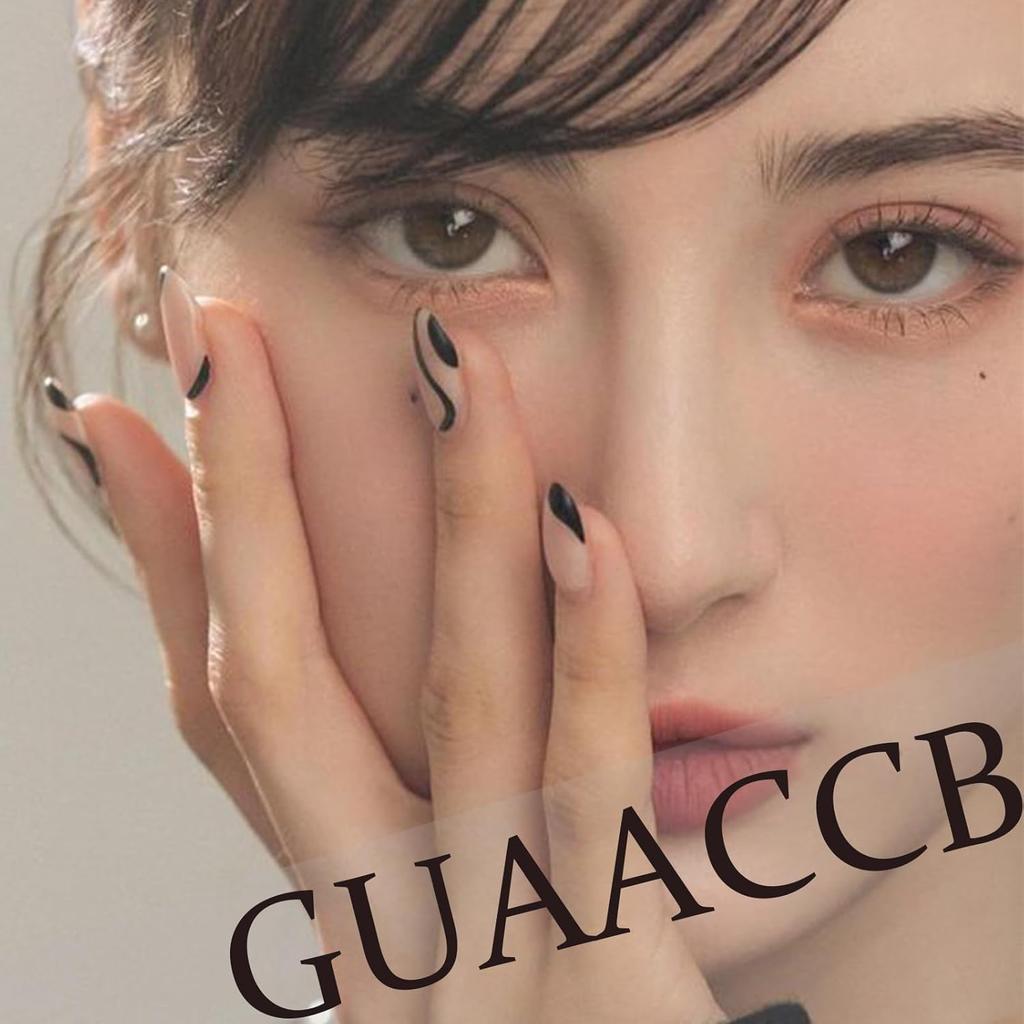 Line French Tip Square Shaped Press on Nails Medium Fake Nails Glossy Acrylic Nails Press ons with Rainbow Colorful Design French False Nails