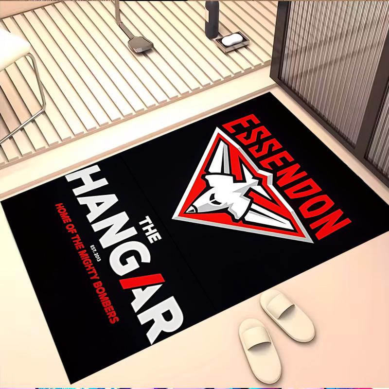 Essendon Football Print Rug, Washable Floor Carpet, For Entryway Dorm Laundry Room Office Study, Home Decor Birthday Christmas Gift