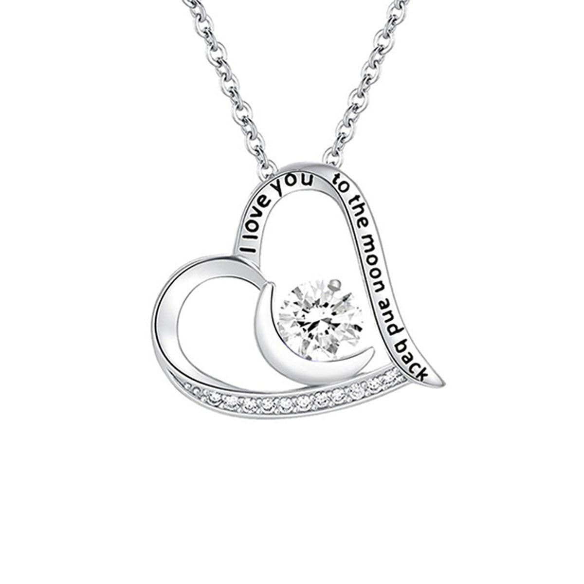 

Love Shaped Crescent Moon Necklace Female Wind Moon Collarbone Chain Premium Durable Quality Useful Practical A
