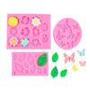 Flower Leaf Butterfly Silicone Mold for Fondant Chocolate Cake Decorations - DIY Baking Tools Polymer Clay Candy Molds