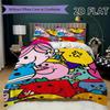 Herr. Herren Little Miss Muster Bettwäsche Steppbett Set Bettbezug Kissenbezug Heimdekoration Geburtstagsgeschenk (1 Bettbezug + 2 Kissenbezüge (ohne Füllung))