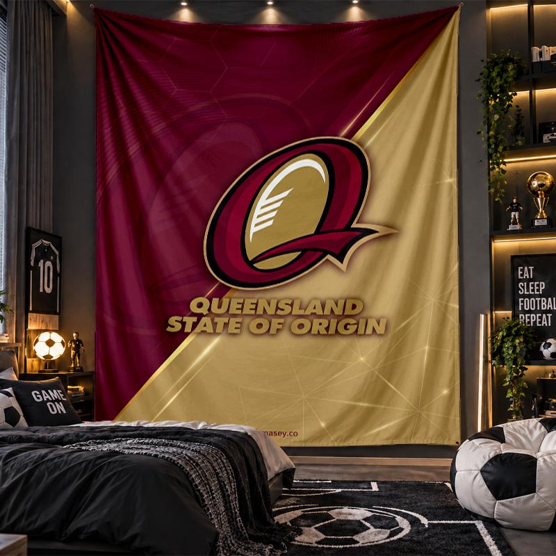 Duvara Asılan Goblen Queensland Maroons Baskılı Kumaş Salon Yatak Odası Ev Dekorasyonu İçin