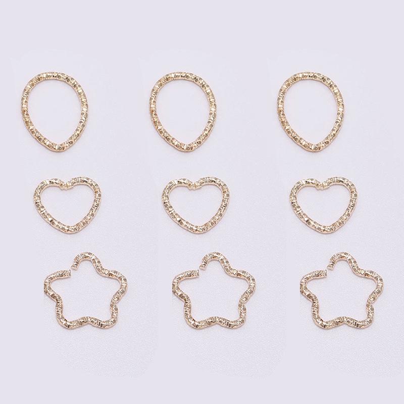 

Рельефное кольцо-твист в виде пятиконечной звезды - аксессуар для изготовления украшений своими руками 10 pcs each model, 30 pcs/bag