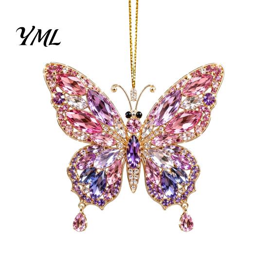 Acrylic Christmas Ornament Faux Crystal Animal Ornament, Flat Print Hanging Decor Tree Decoration for Tree, Butterfly/Peacock/Bird/Swan Holiday