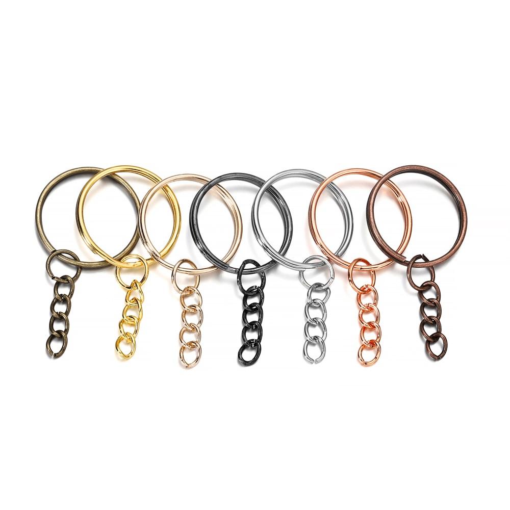 

10Pcs/Lot 25mm Key Ring Key Chain Gold Color Rhodium Round Split Keychain Keyrings for DIY Jewelry Making Findings Accessories 25mm x 10Pcs
