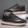 Luxury Black Casual Sneakers for Men Korean Style Street Men Platform Shoes Designer Leather Sports Shoes Men Chunky Sneakers