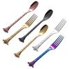 304 stainless steel dessert spoon fork stirring spoon creative cartoon giraffe cake ice cream coffee spoon fork