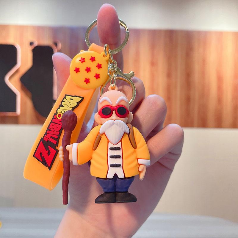 Anime Dragon Ball Keychain Fashion Jewelry Son Goku Vegeta Piccolo Action Figures 8CM PVC Key Ring for Men Women Bag Pendant