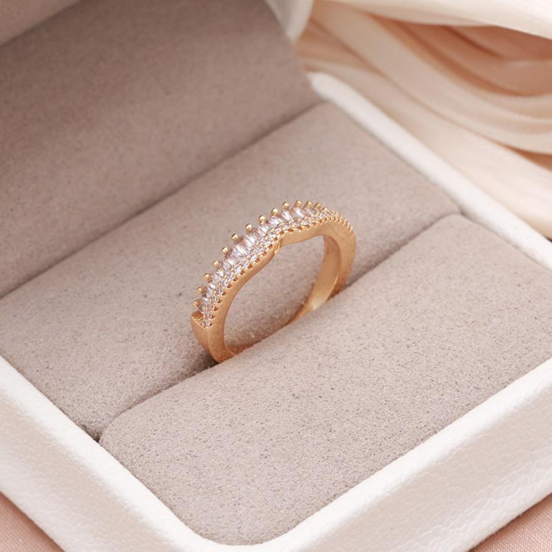 Kinel Natural Zircon Full Paved Rings For Women Luxury Rose Gold Color Fine Jewelry
