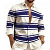 Herren Business Casual Langarm Gestreiftes Hemd für Arbeit Alltag