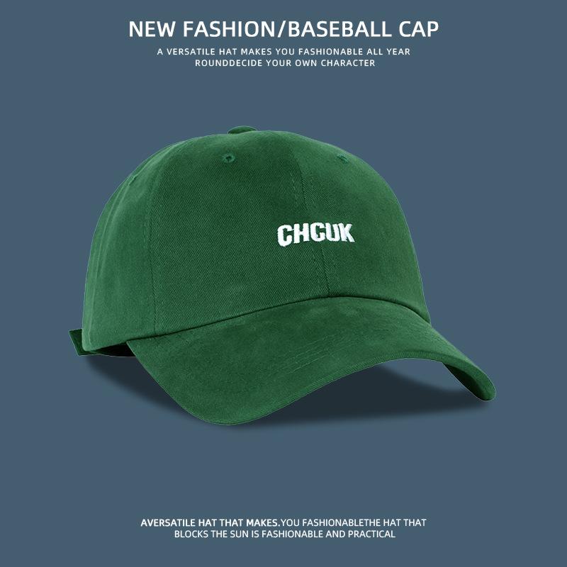 Vintage Versatile Embroidered Peaked Cap Children Wide Eaves Big Head Circumference Show Face Small Soft Top Shade Baseball Cap Men
